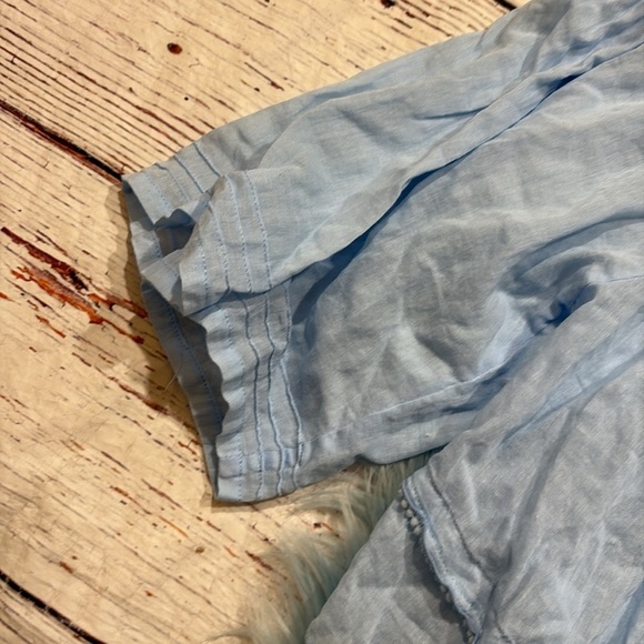 Poupette St Barth Blue Off The Shoulder Crop Blouse sz OS - Picture 3 of 11